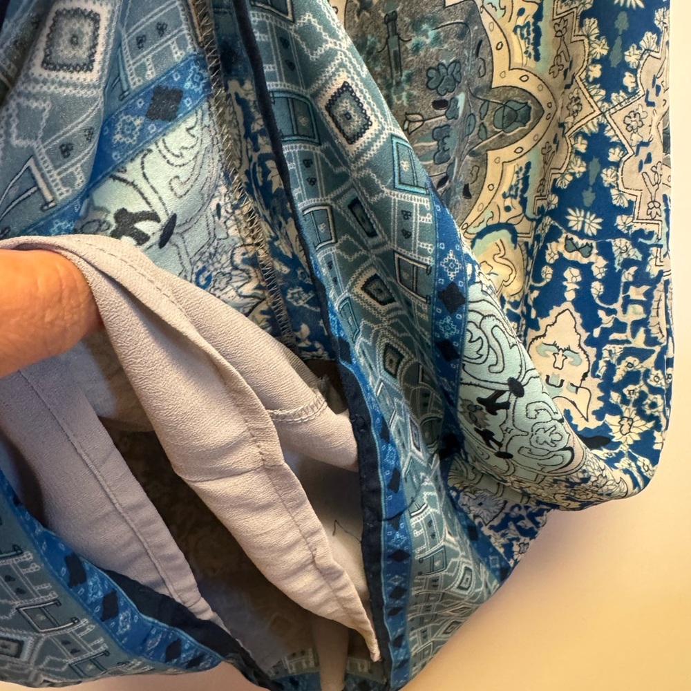 Lulu's Blue and Gray Patterned Mini Dress - Picture 7 of 7